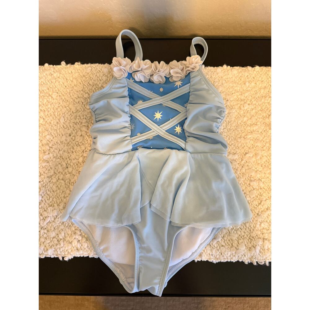 NWT RuffleButts Royal Blue Princess Toddler Swim Suit - Size 5
